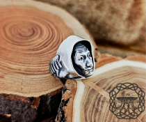 Sterling Silver Salvador Dali Ring. Hooded Design with Bandolier.