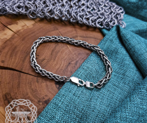 Sterling Silver Viking Bracelet. Handcrafted Braided Norse Replica.