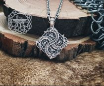 Handmade Sterling Silver Viking Dragon Pendant. Urnes Style Norse Jewelry.