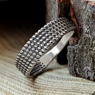 Handmade Sterling Silver Braided Viking Ring. Authentic Norse Jewelry.