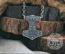 Norse Viking Mjolnir Pendant. Sterling Silver Thor Hammer Necklace.