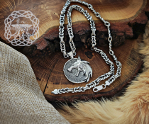 Sterling Silver Celtic Chain. Handmade Norse Jewelry Necklace.