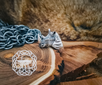 Handmade Sterling Silver Rhinoceros Head Ring. Biker Animal Jewelry.