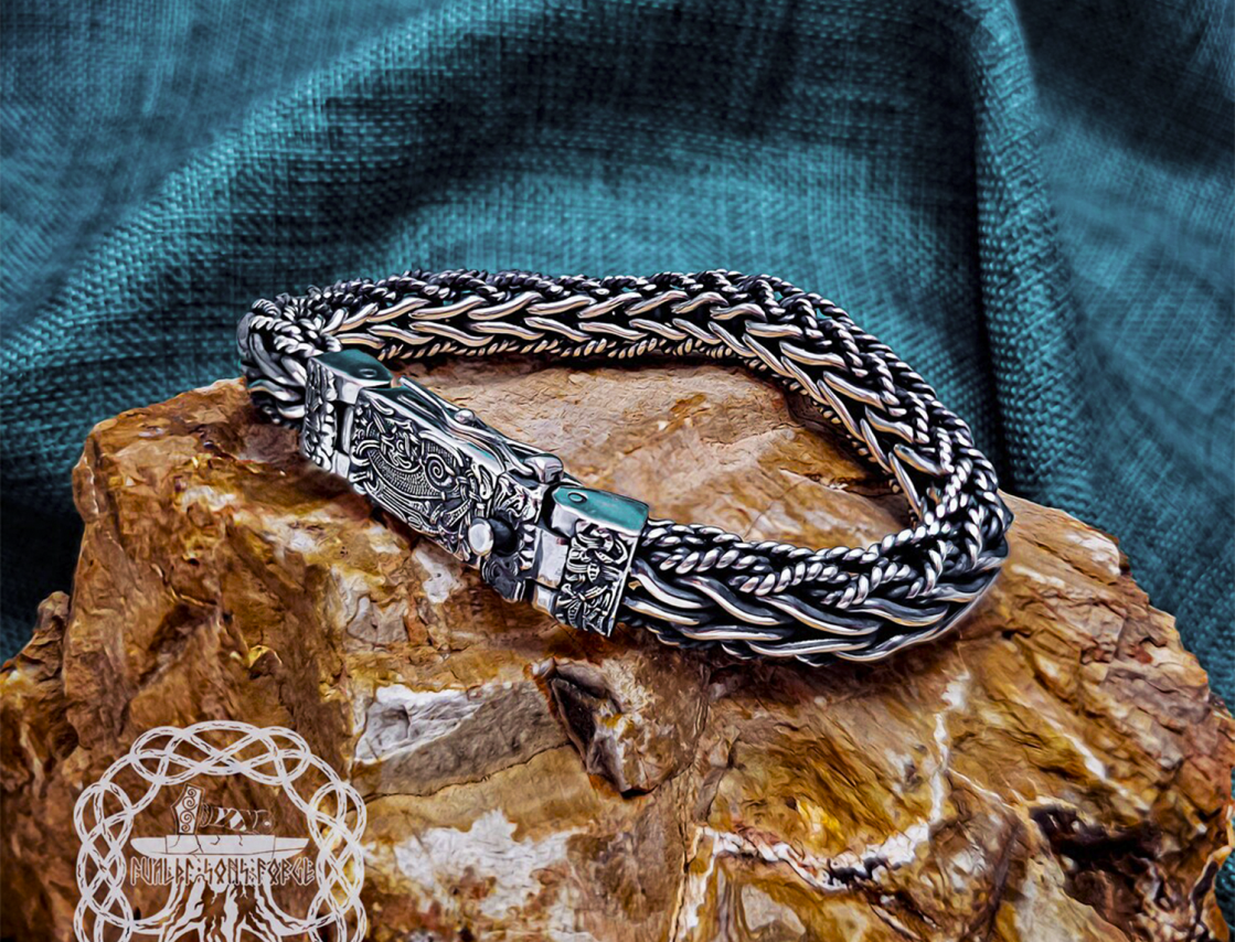 Mammen Style Filigree Sterling Silver Viking Bracelet. Based on the Cammin Casket.