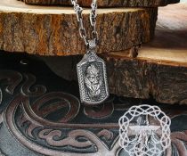 Handmade Sterling Silver Odin Pendant. Norse Viking Necklace.