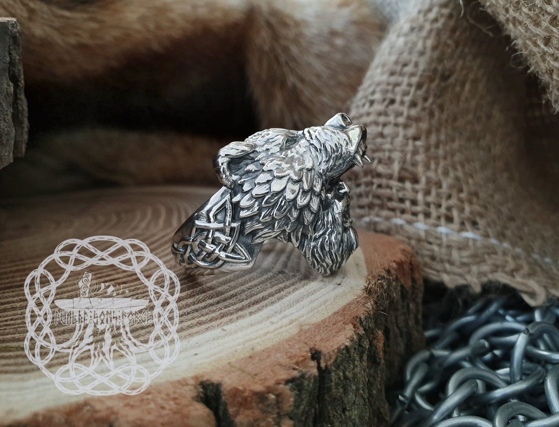 Handmade Sterling Silver Viking Berserker Ring. Norse Bear Jewelry.