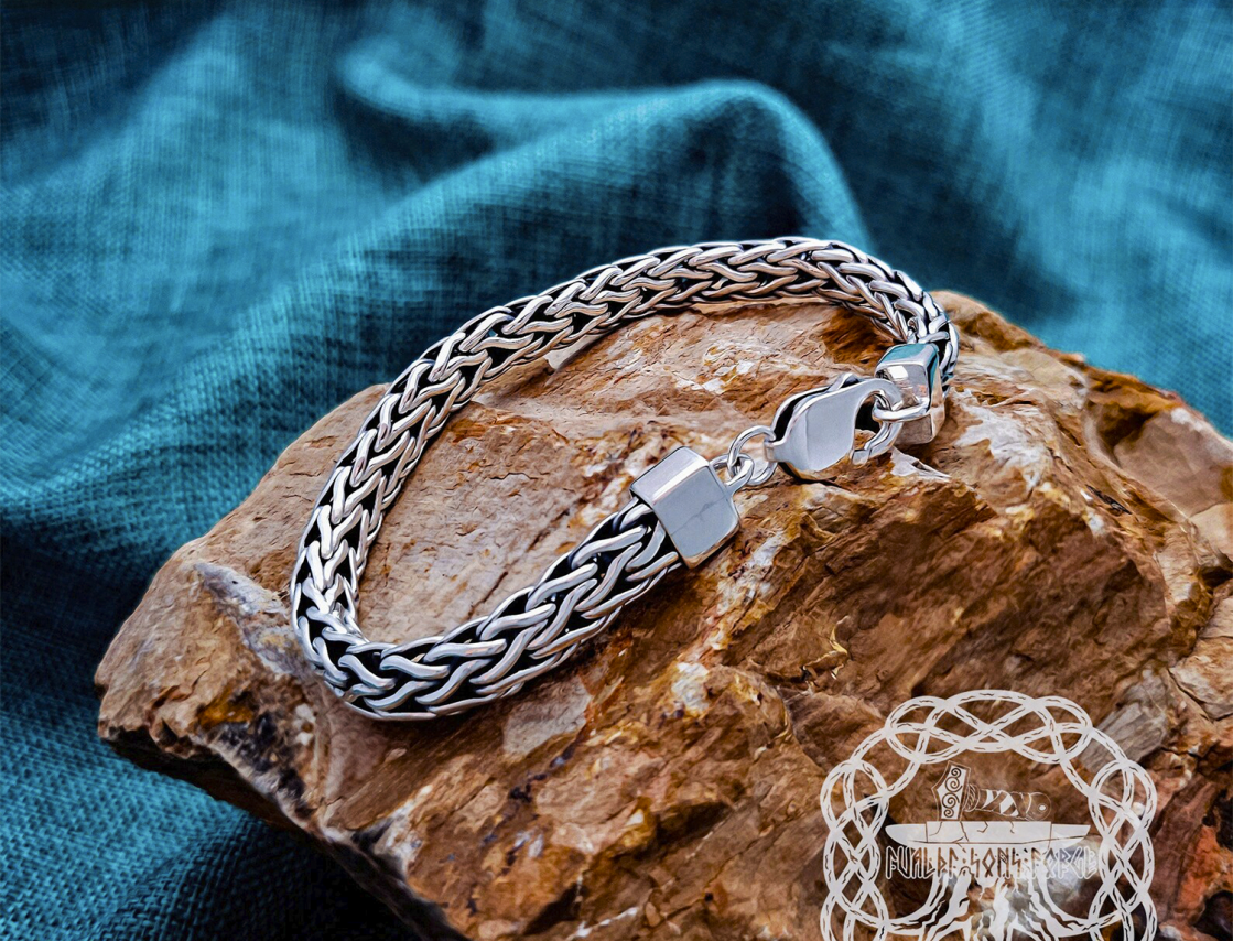 Sterling Silver Viking Arm Ring. Handmade Norse Bracelet.