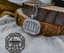 Sterling Silver Viking Longship Pendant. Handmade Drakkar Necklace.