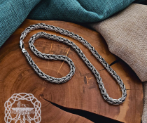 Sterling Silver Filigree Viking Chain. Authentic Handmade Norse Jewelry Necklace.