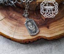 Handmade Sterling Silver Odin Pendant. Norse Viking Necklace.