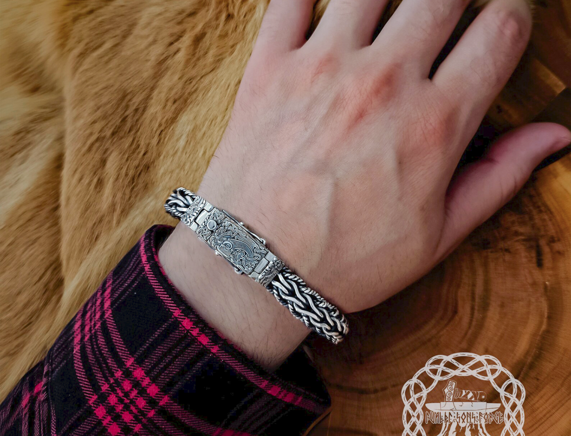 Mammen Style Filigree Sterling Silver Viking Bracelet. Based on the Cammin Casket.