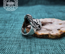 Handcrafted Sterling Silver Skull Ring. Rockabilly Biker Jewelry.