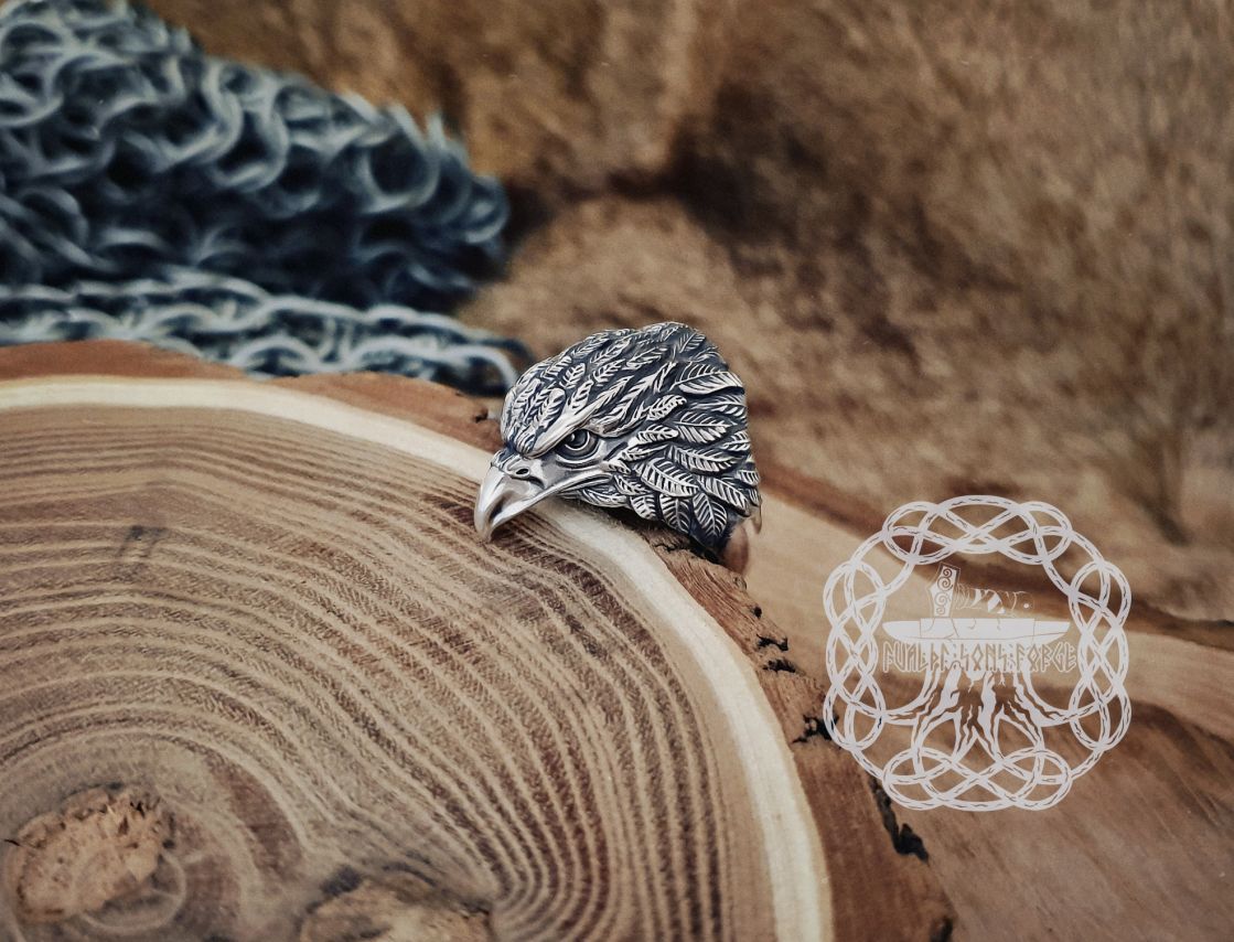 Handcrafted Sterling Silver Eagle Ring. Unique Animal Jewelry.