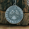 Handmade Sterling Silver Viking Ravens Pendant. Huginn and Muninn Necklace with Runic Design.