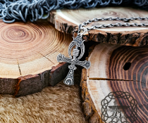 Handmade Sterling Silver Ankh Pendant. Egyptian Cross Necklace.