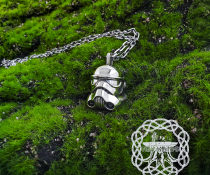 Handmade Sterling Silver Stormtrooper Pendant. Star Wars Necklace.