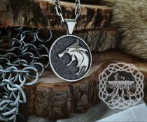 Wolf School Medallion Wolf Pendant Sterling Silver Cosplay Pendant Witcher Wolf School Necklace Witcher Medallion Witcher Pendant