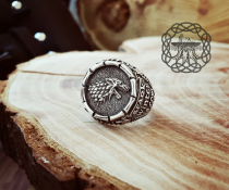 House Stark Ring, Game of Thrones Jewelry, Game of Thrones Ring, Sterling Silver Wolf Ring, House Stark Winter is Coming Ring