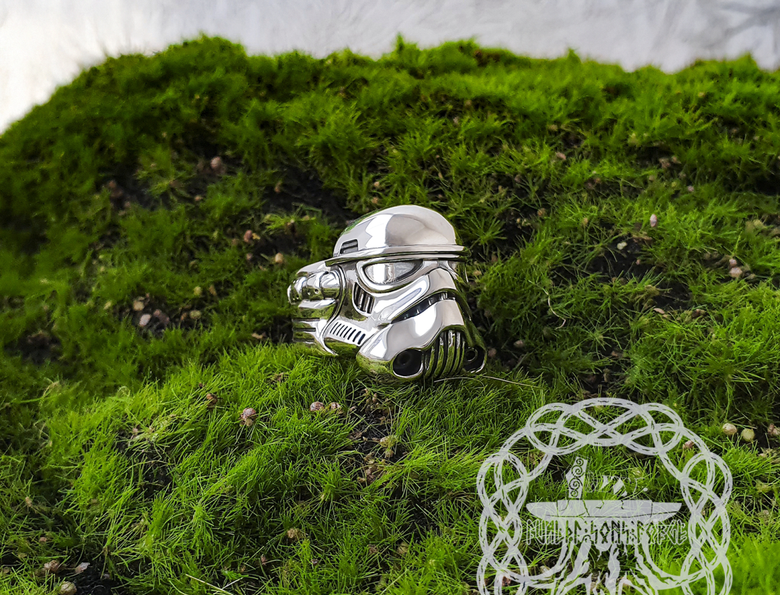 Handmade Sterling Silver Stormtrooper Ring. Star Wars Inspired Jewelry.