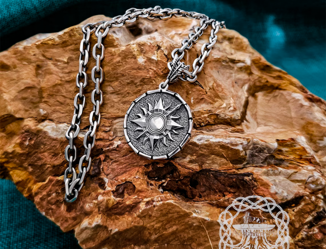 Handmade Sterling Silver Viking Anchor Chain Necklace