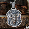 Handmade Sterling Silver Berserker Pendant. Viking Shield Necklace.