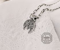 Handmade Sterling Silver Viking Lunula Necklace. Womens Amulet Pendant.