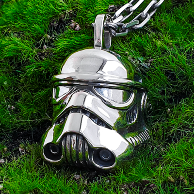 Handmade Sterling Silver Stormtrooper Pendant. Star Wars Necklace.