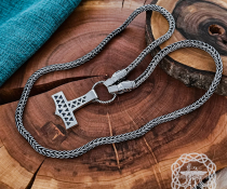 Authentic Wolf Head Viking Necklace Replica from Gotland. Sterling Silver Norse Chain.