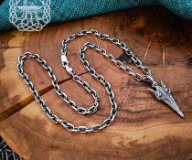 Sterling Silver Gungnir Spear Necklace. Handmade Viking Pendant.