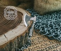 Handmade Sterling Silver Viking Axe Pendant. Norse Battle Axe Necklace.
