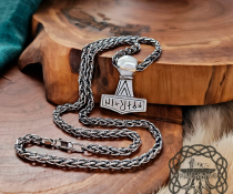 Handmade Sterling Silver Viking Chain Norse Necklace