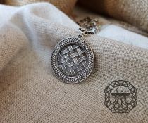 Handmade Sterling Silver Sown Field Pendant. Slavic Pagan Necklace.