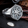 Sterling Silver Wind Rose Ring. Handmade Viking Jewelry.