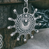 Handmade Sterling Silver Viking Lunula Pendant. Norse Jewelry Necklace.