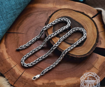 Sterling Silver Viking Chain. Authentic Handmade Norse Jewelry Necklace.