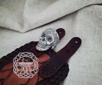 Sterling Silver Aztec Skull Ring. Maya Inspired Biker Design.