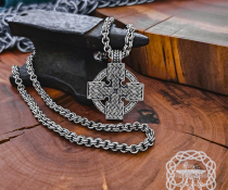 Handmade Sterling Silver Celtic Cross Pendant. Artisan Norse Jewelry.