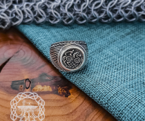 Sterling Silver Sleipnir Ring. Artisan Handmade Viking Design.