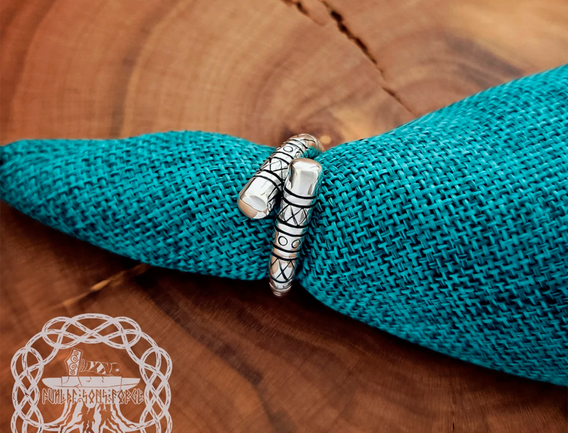 Sterling Silver Erlendur Ring. Authentic Handmade Viking Jewelry.