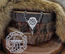 Sterling Silver Viking Raven Skull Pendant. Handmade Norse Necklace.