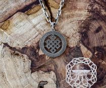 Elegant Endless Knot Pendant. Sterling Silver Handmade Necklace.