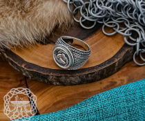 Sterling Silver Odins Horn Ring. Artisan Handmade Viking Design.