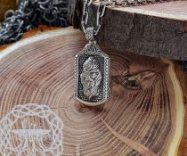 Handmade Sterling Silver Odin Pendant. Norse Viking Necklace.