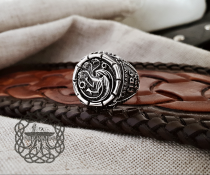 House Targaryen Ring, Sterling Silver Ring, Game of Thrones Jewelry, Targaryen House Amulet, Daenerys Targaryen, Fire and Blood