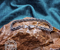 Sterling Silver Viking Bracelet. Handcrafted Braided Norse Replica.