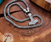 Sterling Silver Wolf Head Viking Gotland Replica Chain