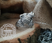 Handmade Sterling Silver Viking Berserker Ring. Norse Bear Jewelry.