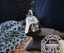 Handmade Sterling Silver Darth Vader Pendant. Star Wars Jewelry.
