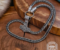 Authentic Wolf Head Filigree Viking Necklace Replica from Gotland. Sterling Silver Norse Chain.