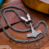 Sterling Silver Wolf Head Filigree Viking Chain. Gotland Replica Necklace.